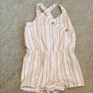 Shabby Chic Pink and White Striped Romper